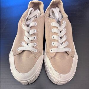 Casual Beige Canvas Sneakers
